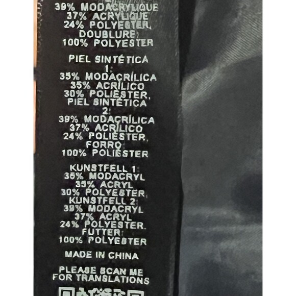 ASOS Faux Fur Coat Womens 14 Multicolor Maroon Pink Navy Long Plush Statement - Picture 9 of 10